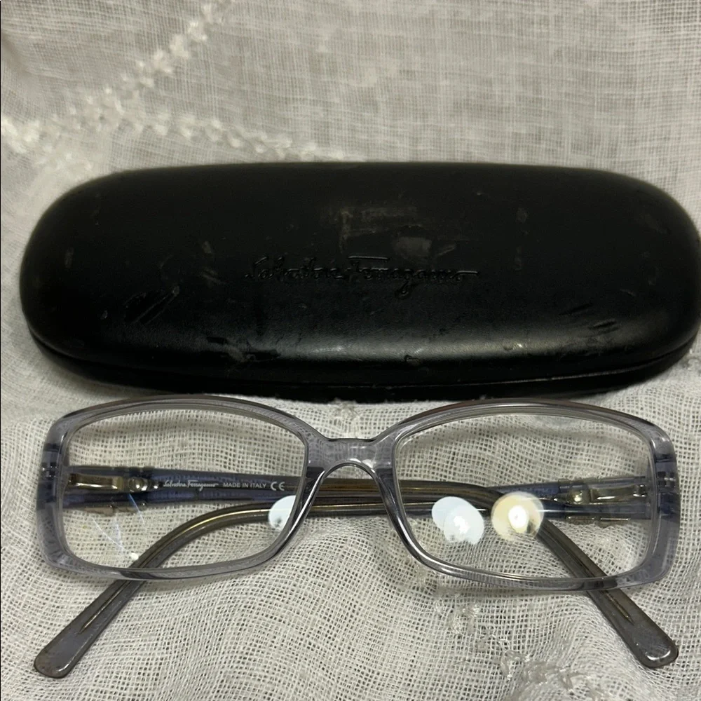 Salvatore Ferragamo frames with crystals and a case